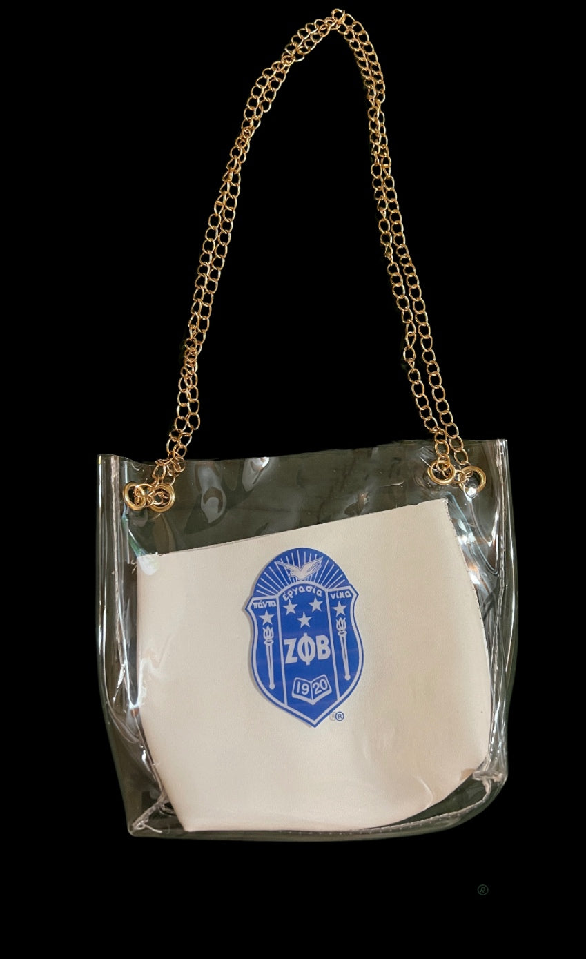 Zeta Med Chain Clear Stadium Bag w/ inside pouch