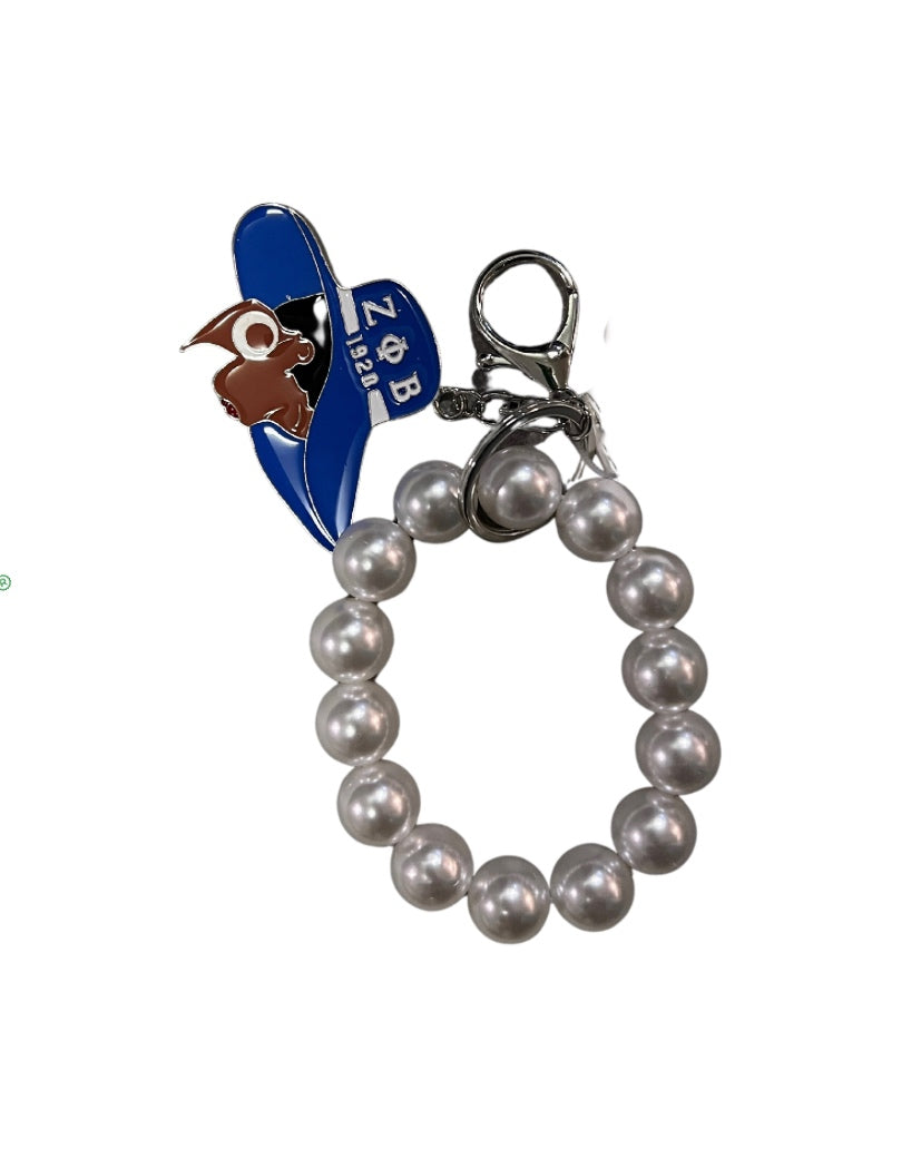 Zeta Pearl wristlet key ring