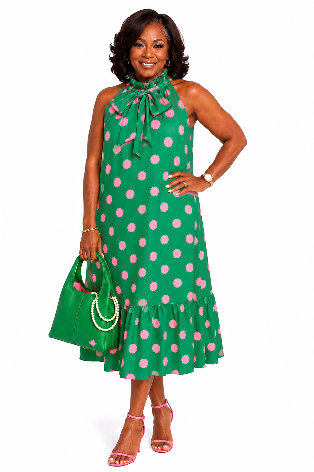 Polka Dot Bow Maxi
