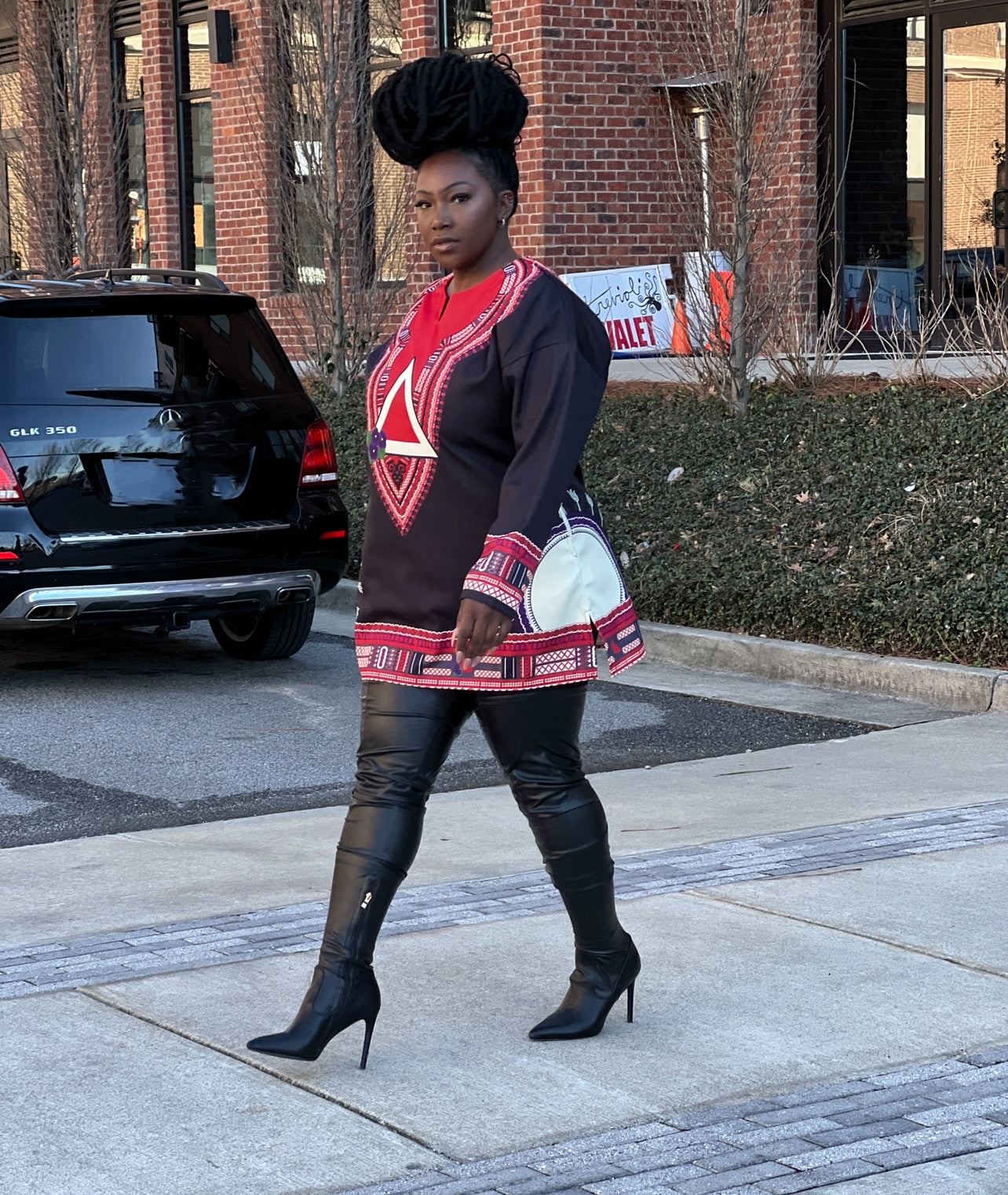 Long Sleeve Dashiki Shirt- Delta