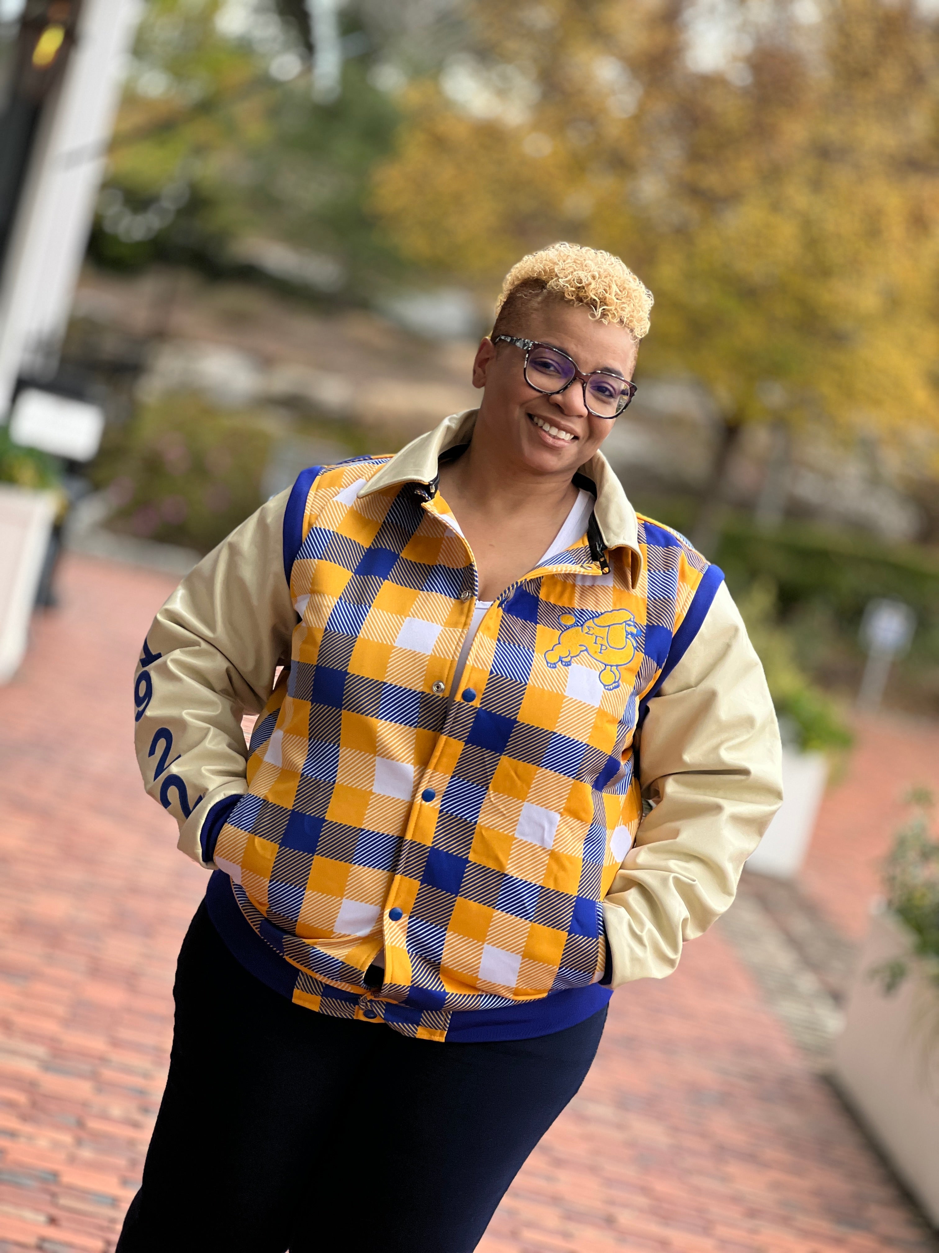 SGRHO VARSITY JACKET- LEATHER SLEEVES-final sale