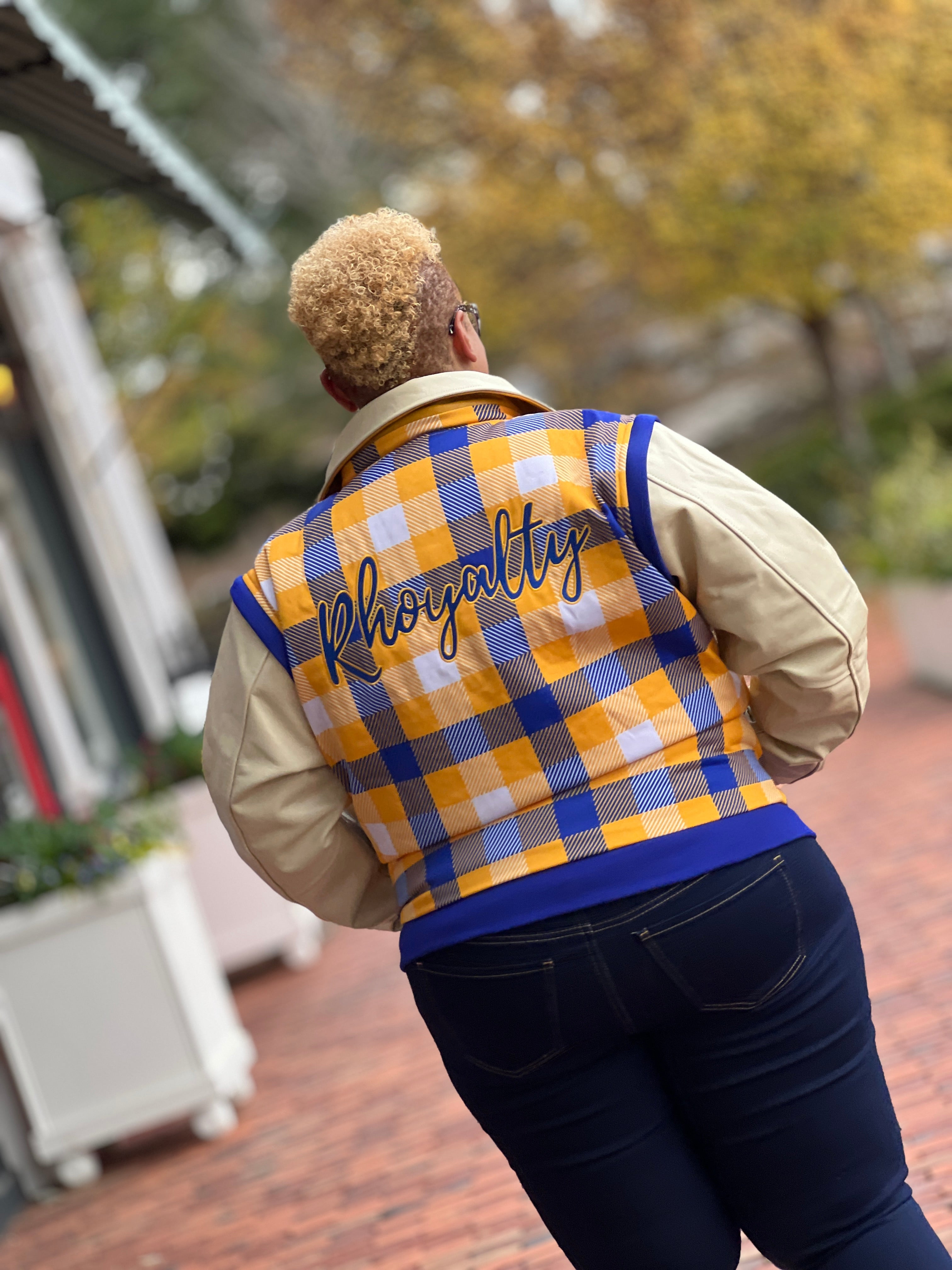 SGRHO VARSITY JACKET- LEATHER SLEEVES-final sale