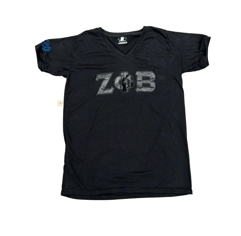 Zeta Blackout V Neck Tee