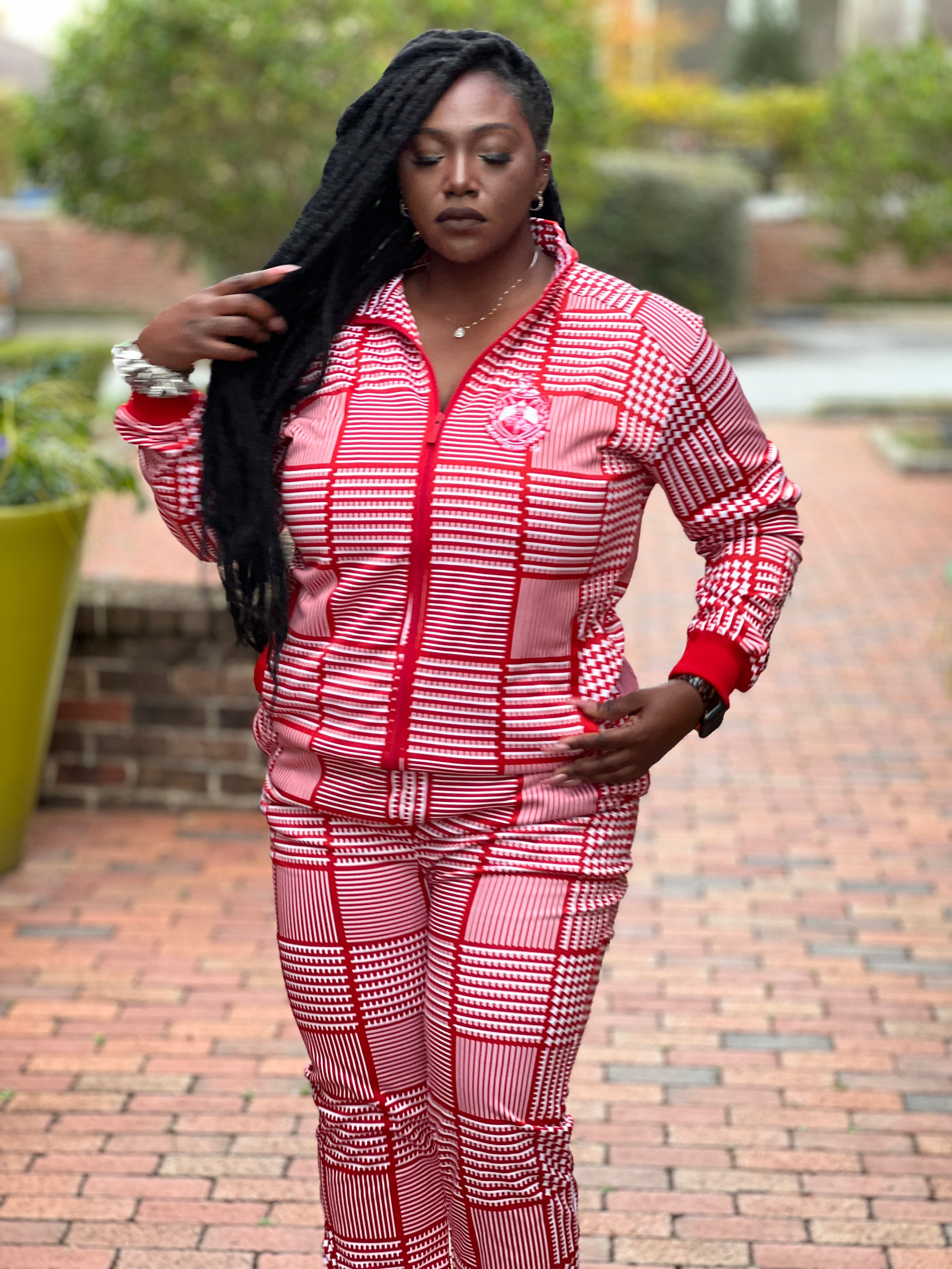 Delta Houndstooth Track Jacket FINAL SALE NO EXCHANGES FOR REFUNDS