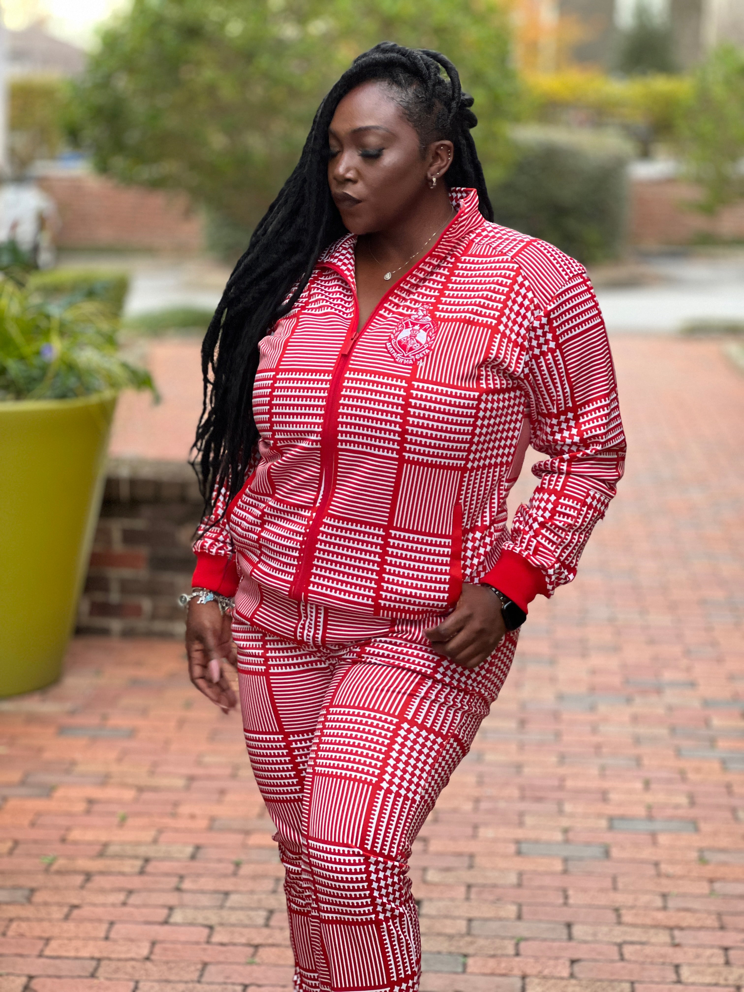 Delta Houndstooth Track Jacket FINAL SALE NO EXCHANGES FOR REFUNDS