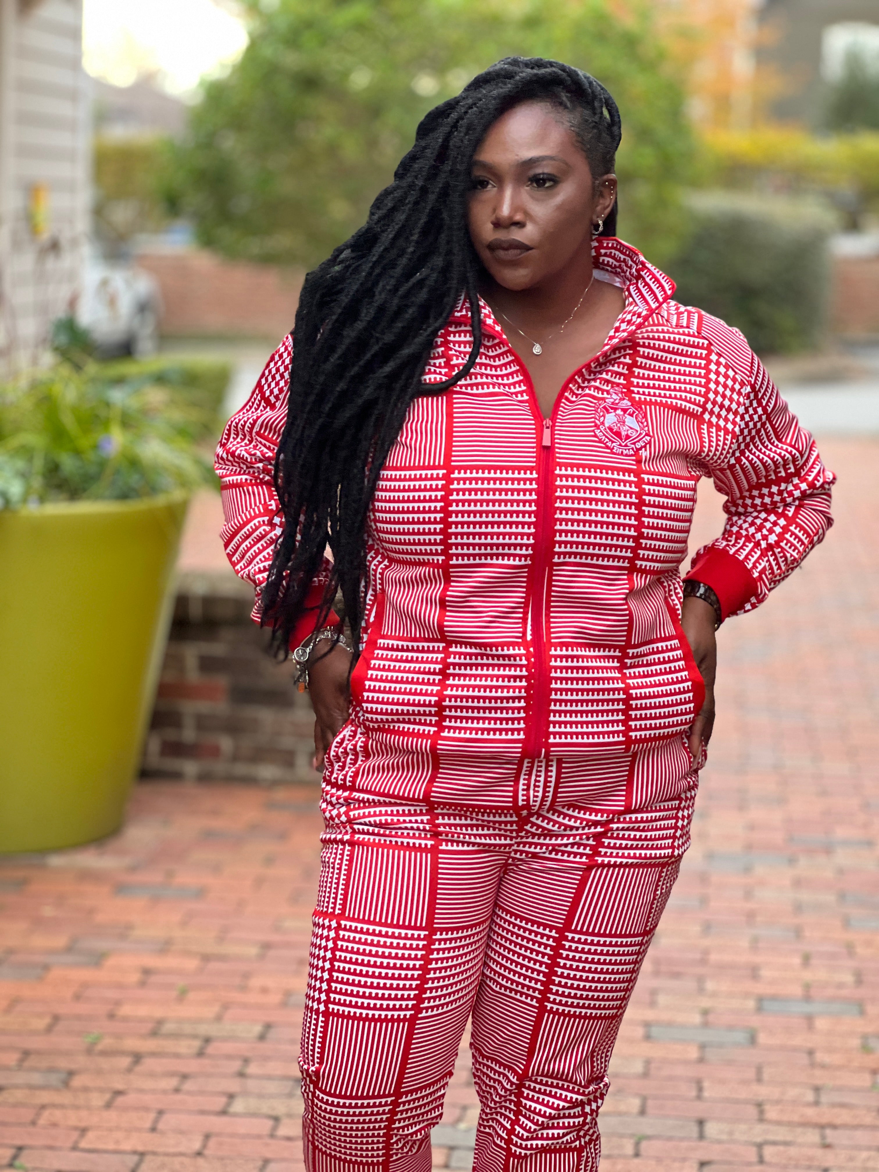 Delta Houndstooth Track Jacket FINAL SALE NO EXCHANGES FOR REFUNDS