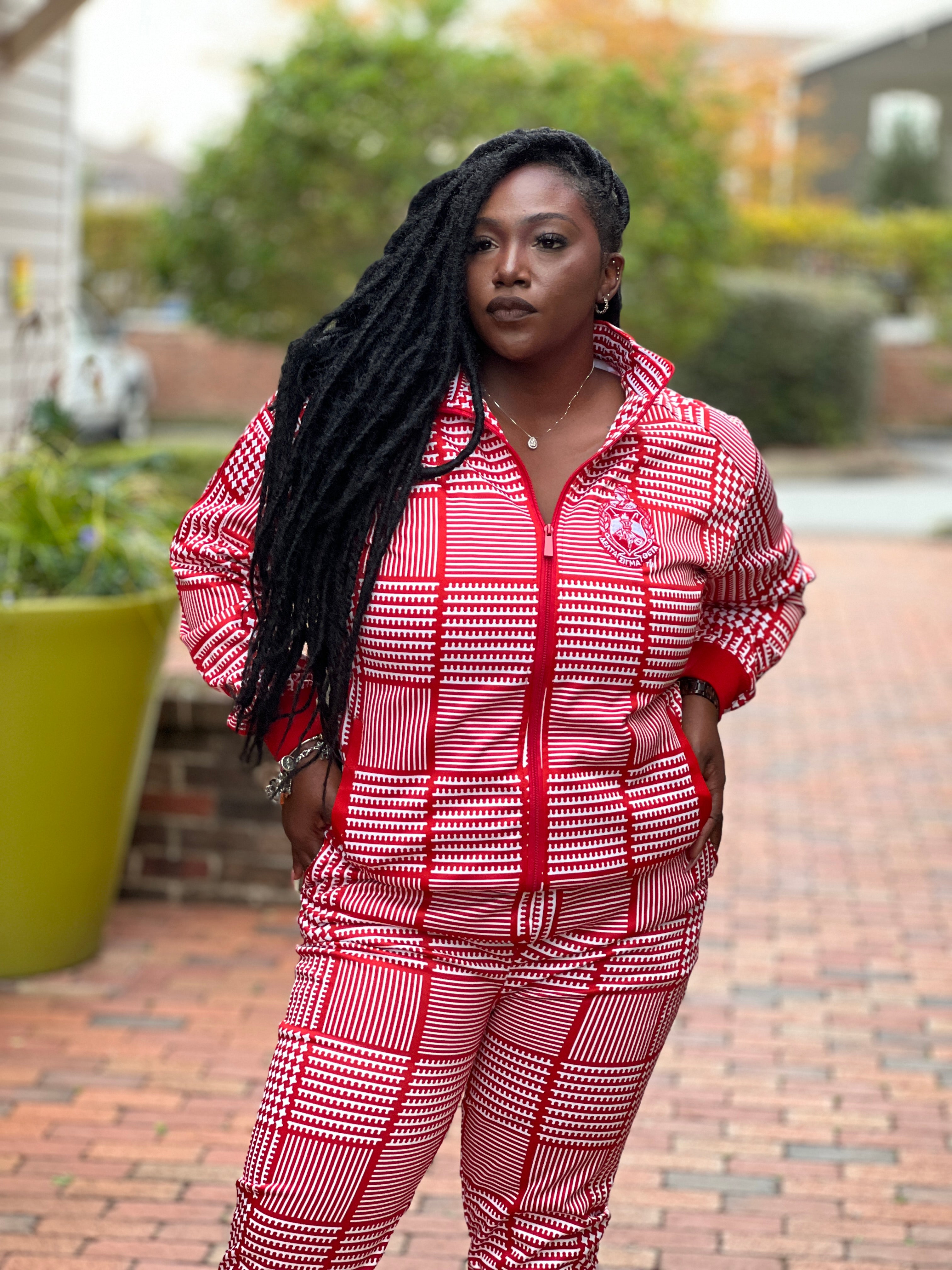 Delta Houndstooth Track Jacket FINAL SALE NO EXCHANGES FOR REFUNDS