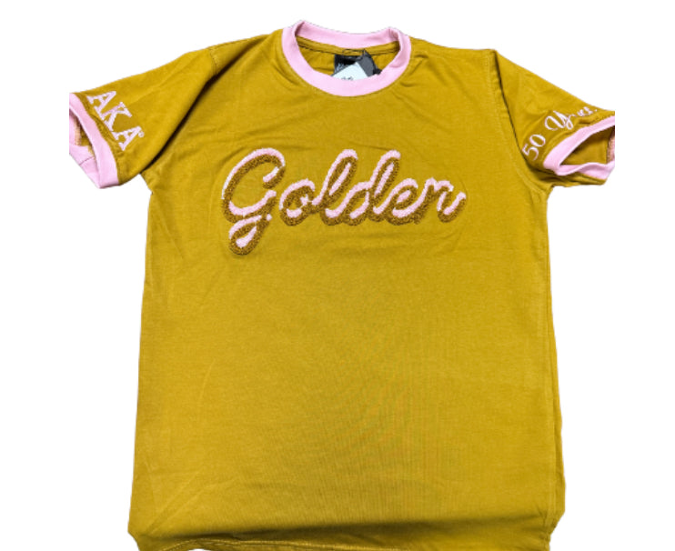 Golden Chenille Soror Ringer Tee
