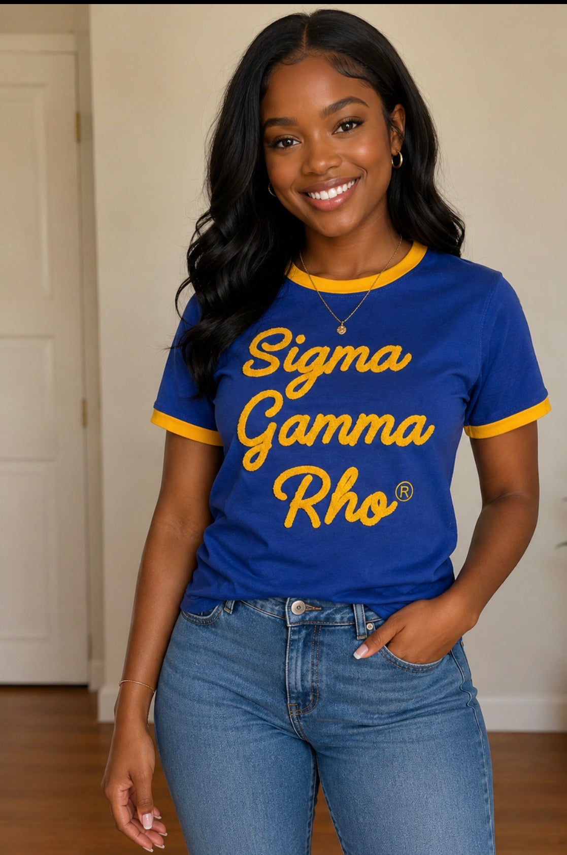 SGRHO Chenille Script Tshirt