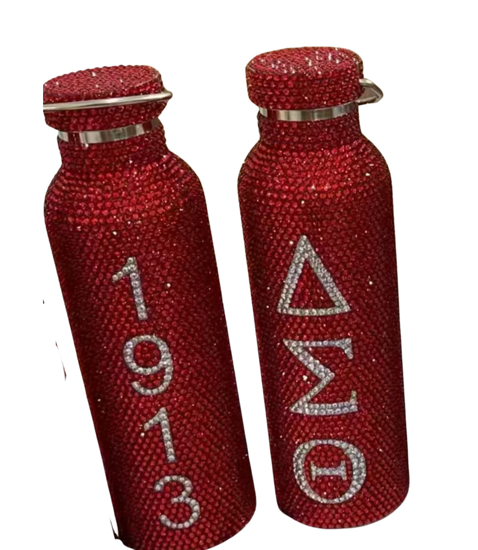 Delta Rhinestone Insulated Bottle