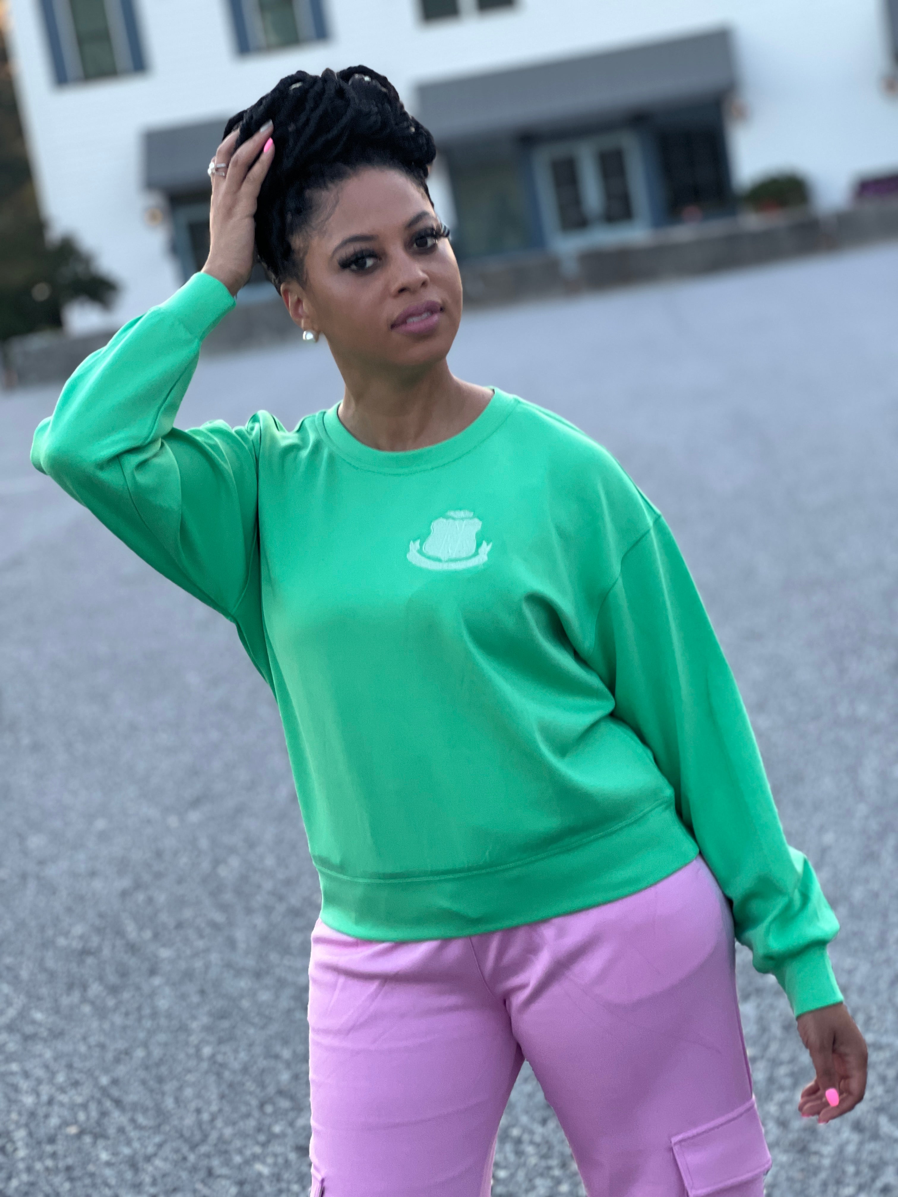 AKA-Apple Green Sweatshirt- Soft