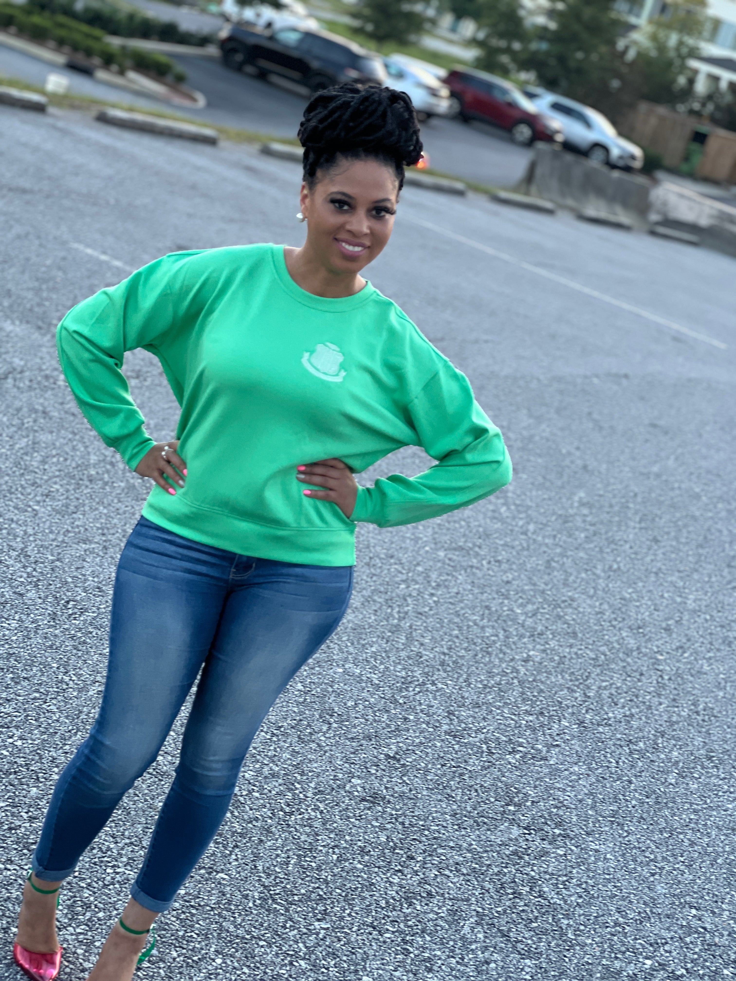 AKA-Apple Green Sweatshirt- Soft
