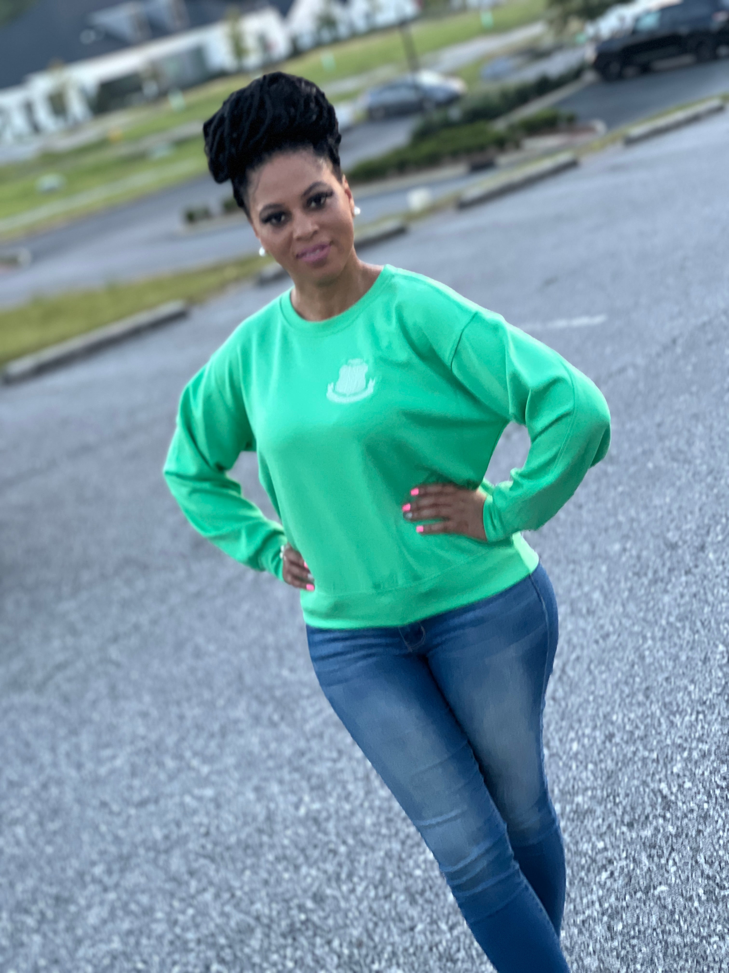 AKA-Apple Green Sweatshirt- Soft