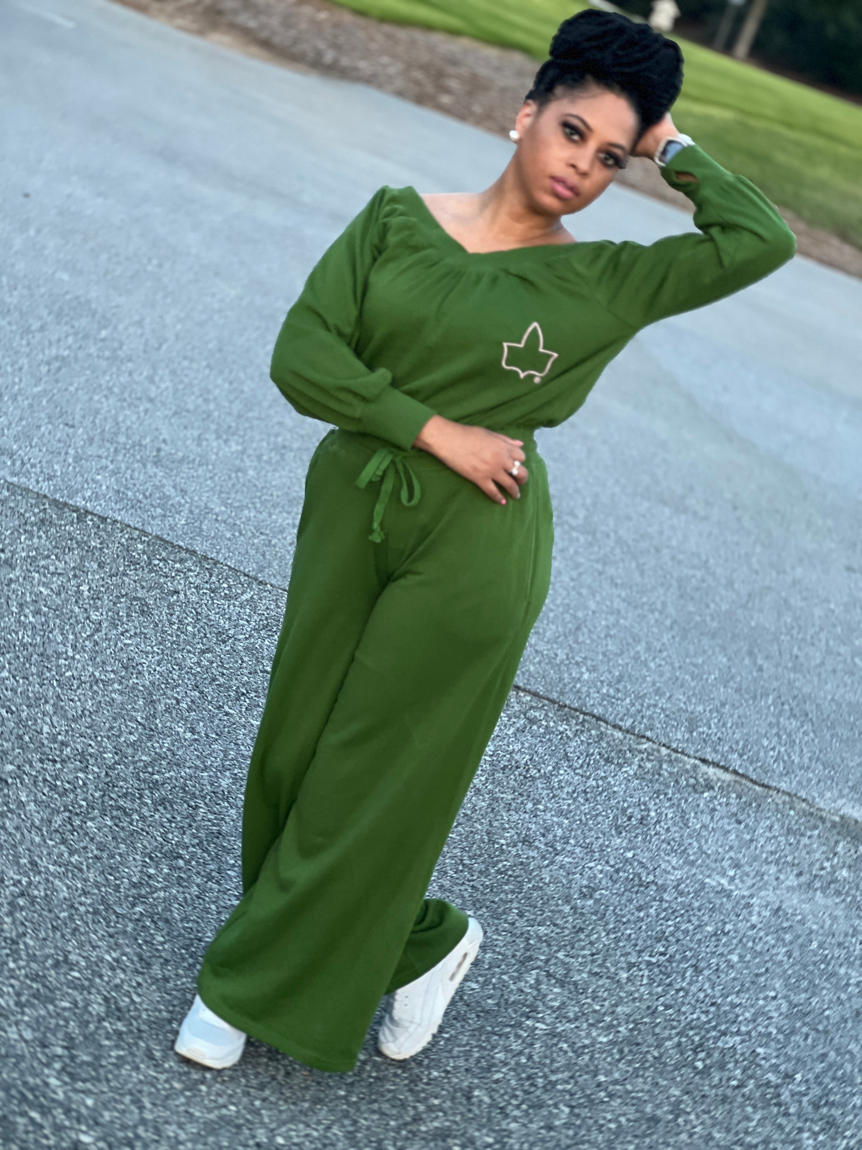 AKA Fleece Off Shoulder Jumpsuit