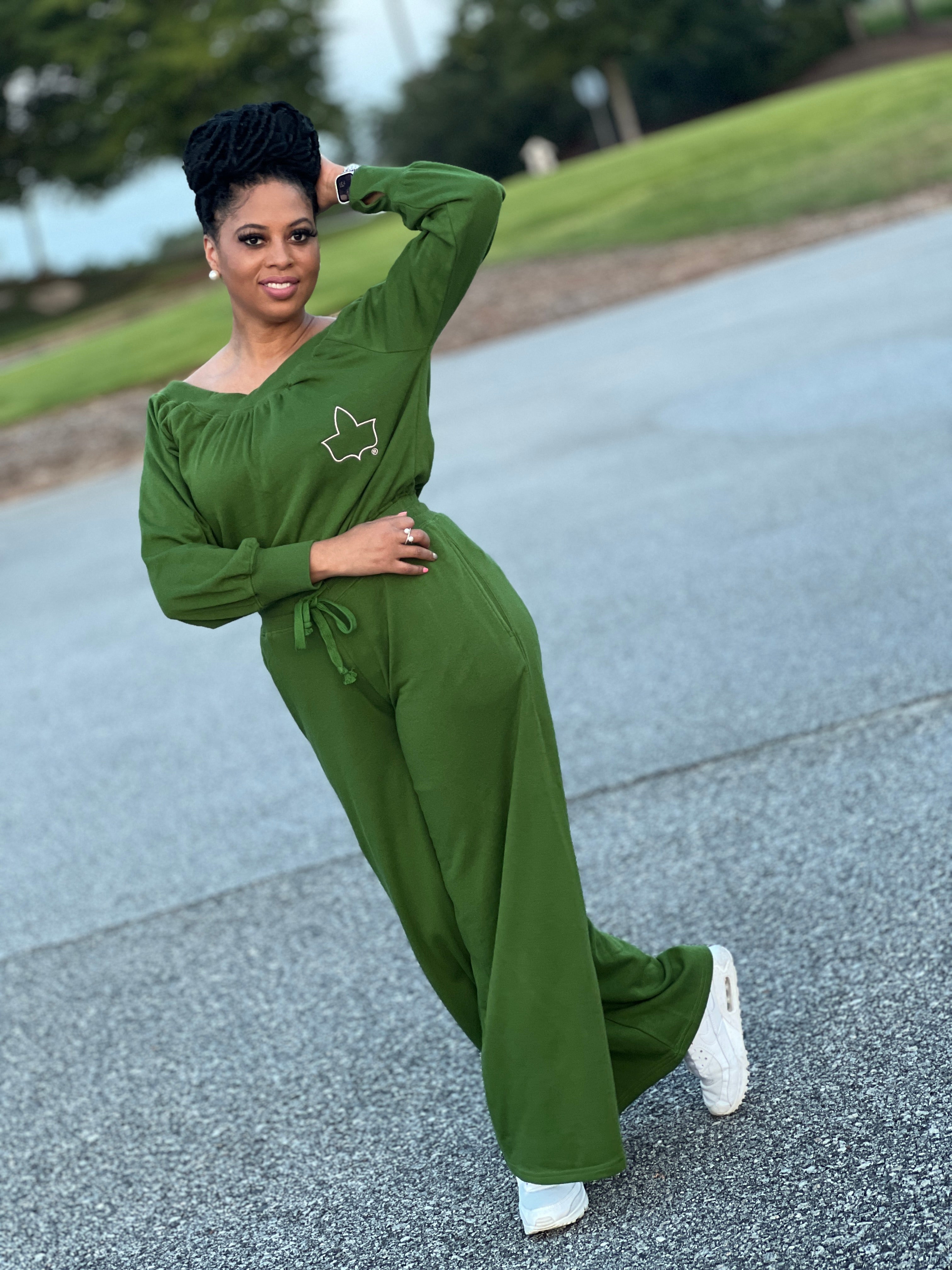 AKA Fleece Off Shoulder Jumpsuit