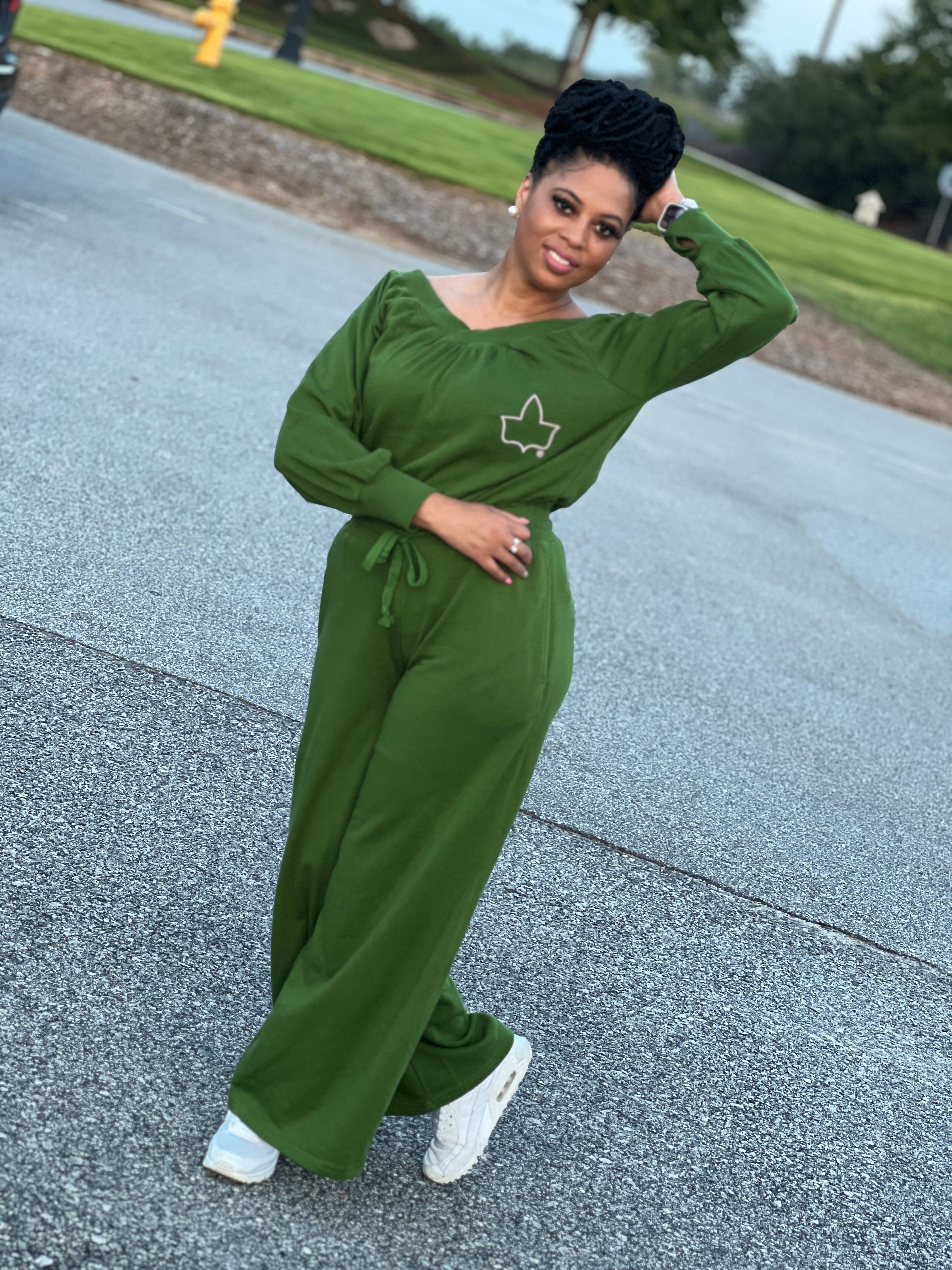 AKA Fleece Off Shoulder Jumpsuit