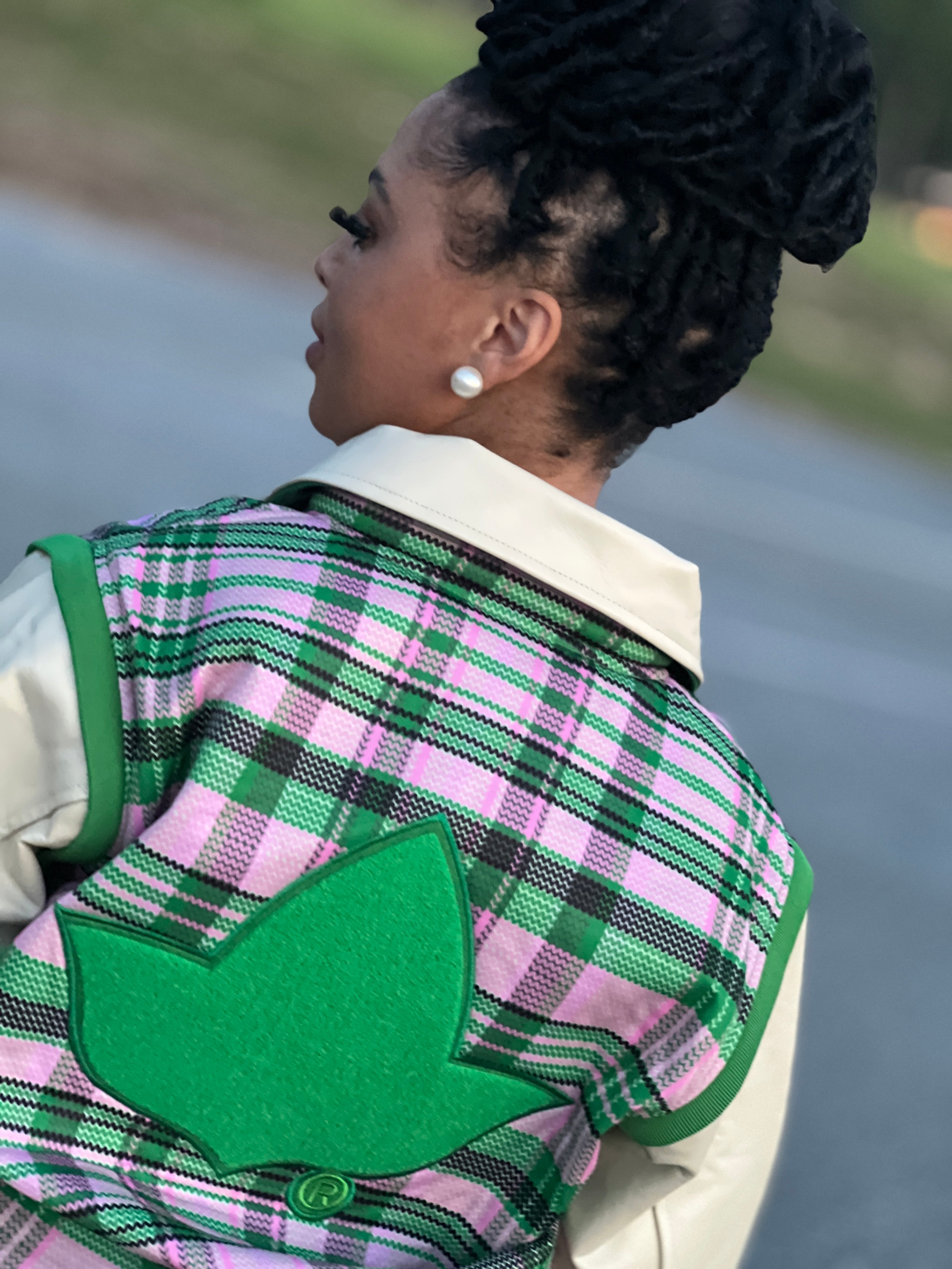 AKA VARSITY JACKET- LEATHER SLEEVES-Final Sale