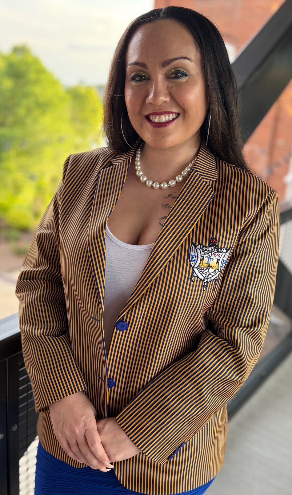 Sgrho Striped Blazer