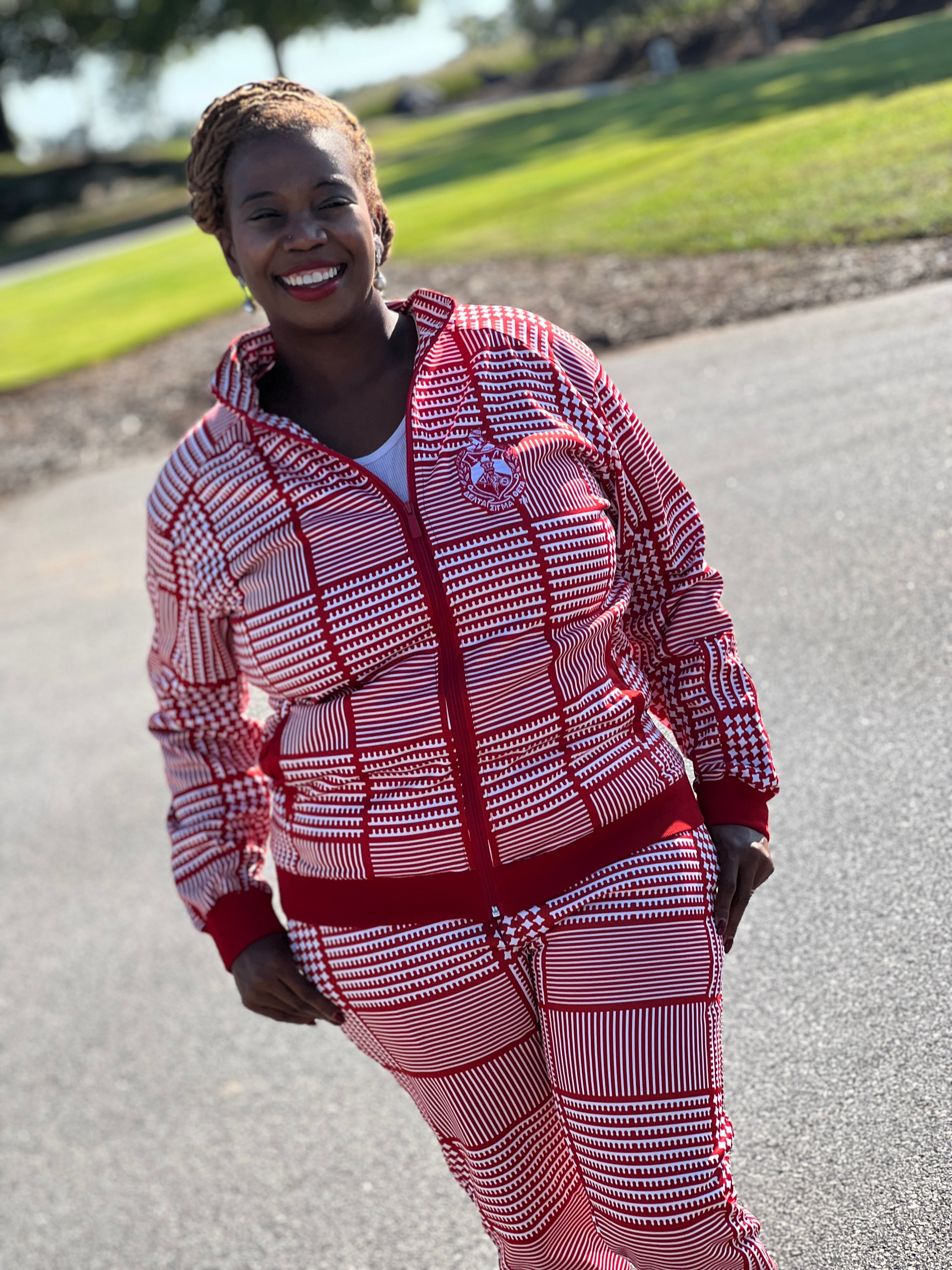 Delta Houndstooth Track Jacket FINAL SALE NO EXCHANGES FOR REFUNDS