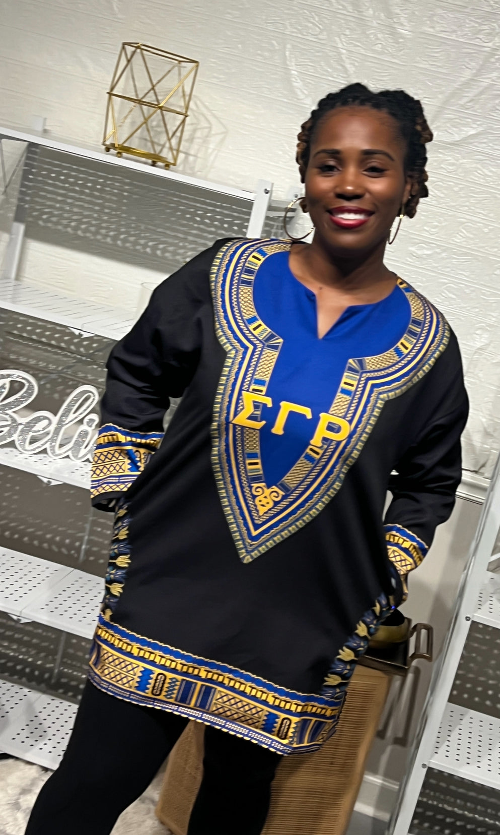 Dashiki Shirt- SGRHO Long Sleeve