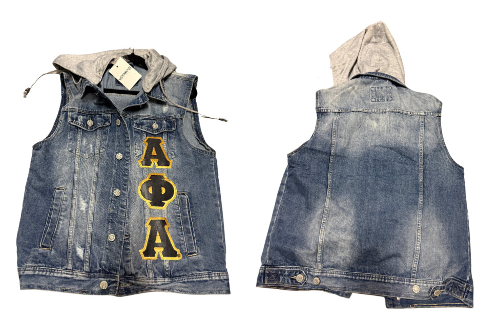 Alpha Hooded Denim Vest