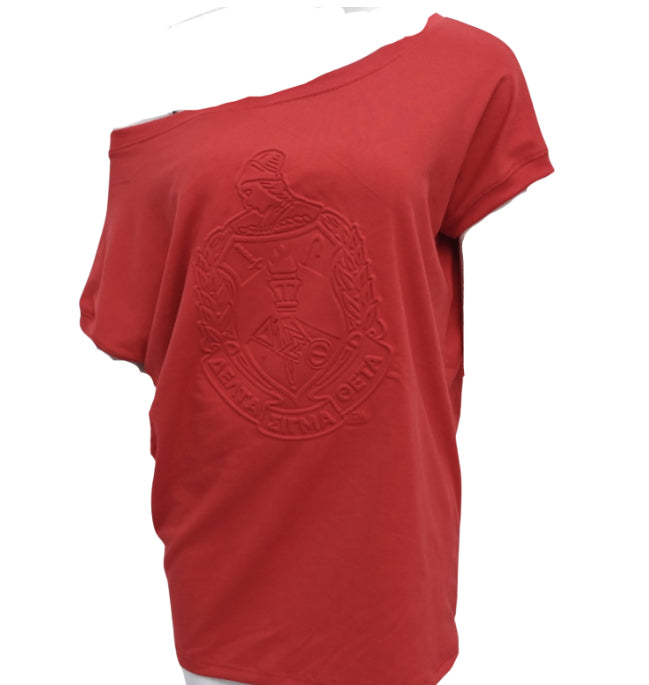 Delta Embossed off shoulder Tee