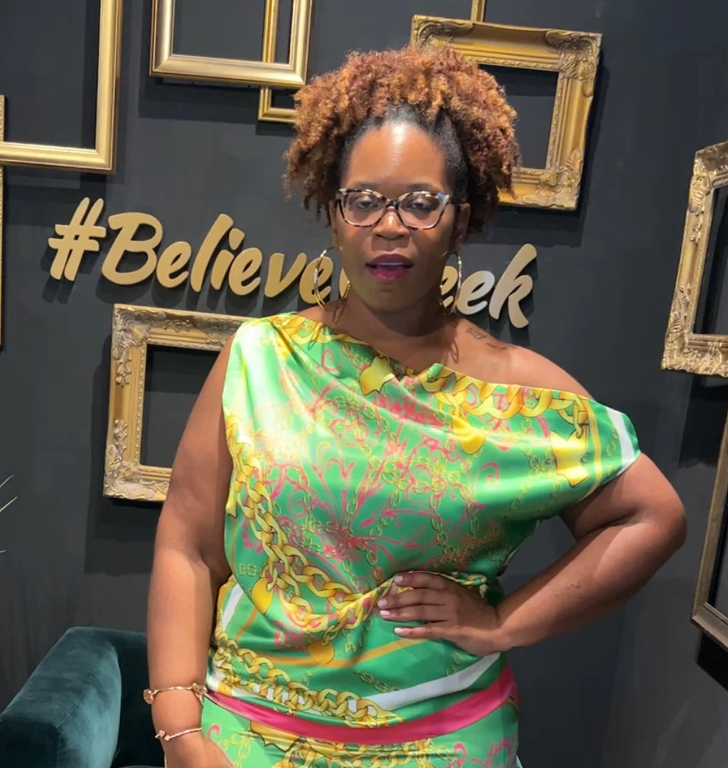 AKA Believe One shoulder top