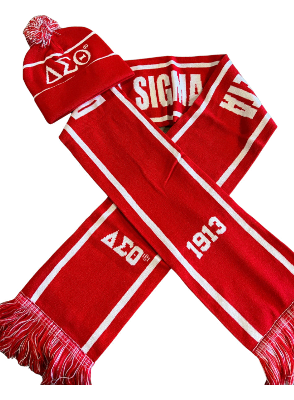 Delta knit scarf & hat set