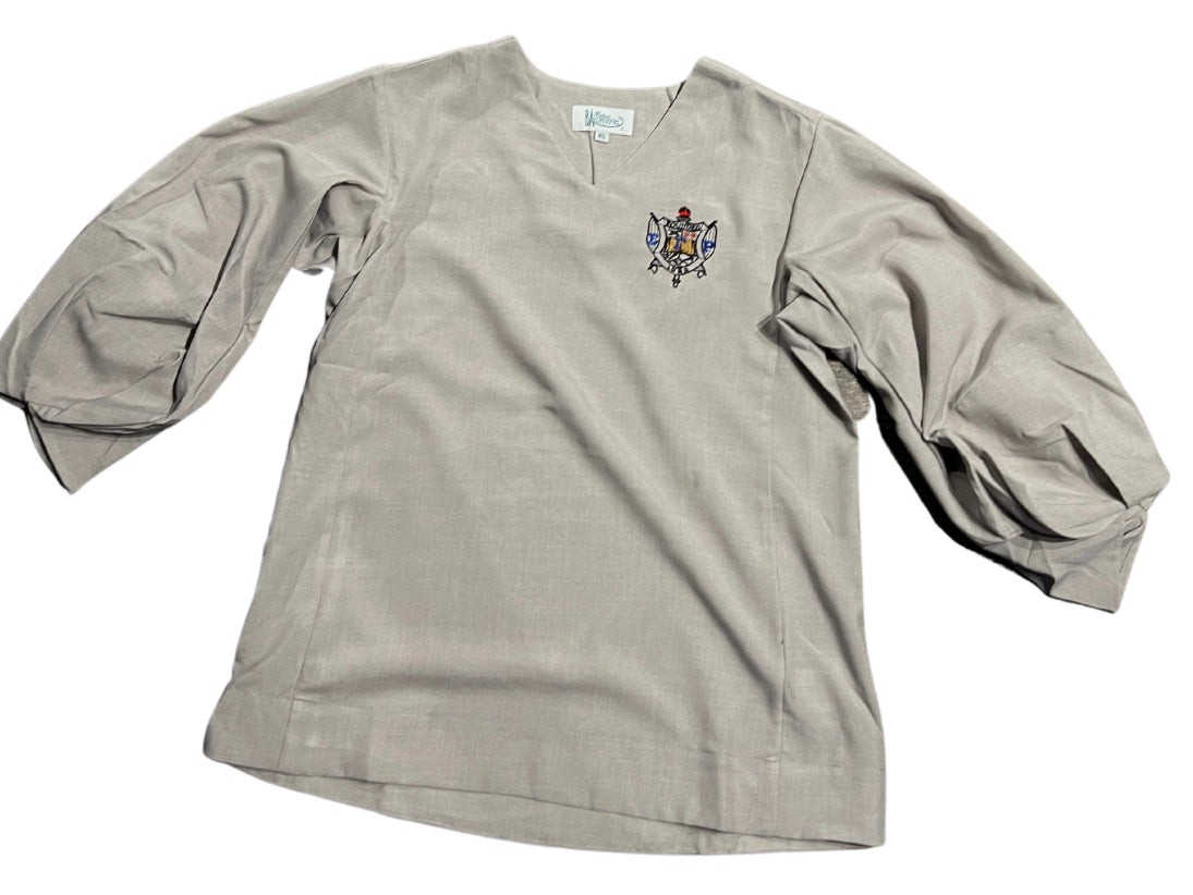 Bubble Sleeve V neck blouse- SGRHO