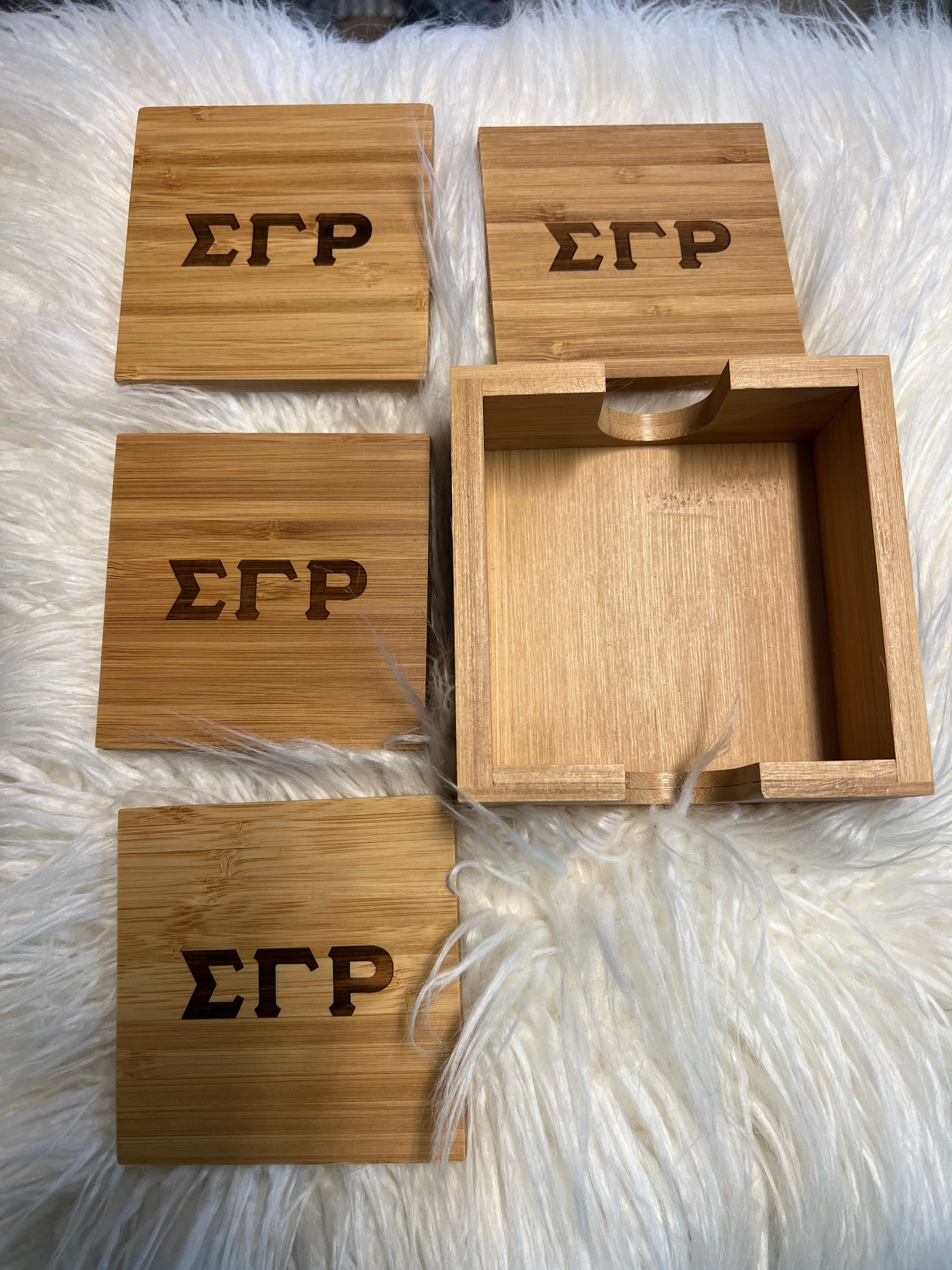 SGRHO Wood Coaster sets- 4pc