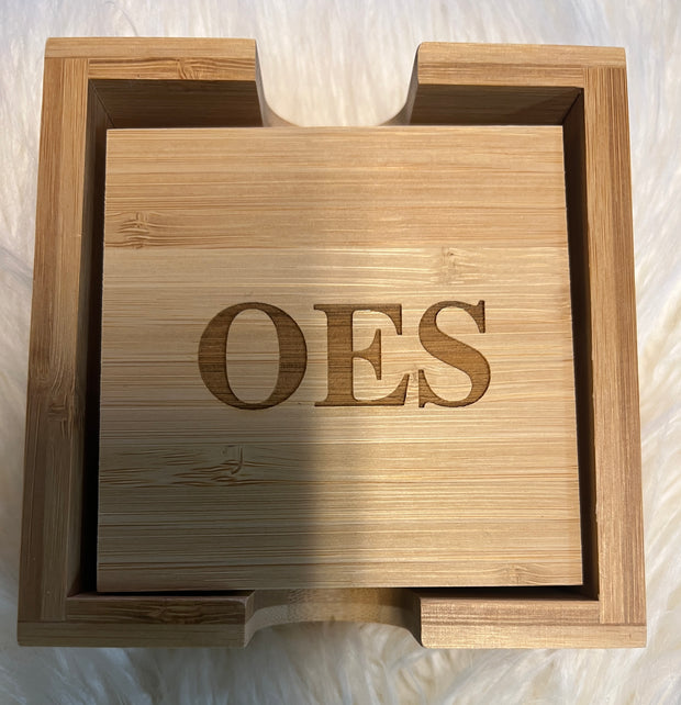 OES Wood  Coaster sets- 4pc