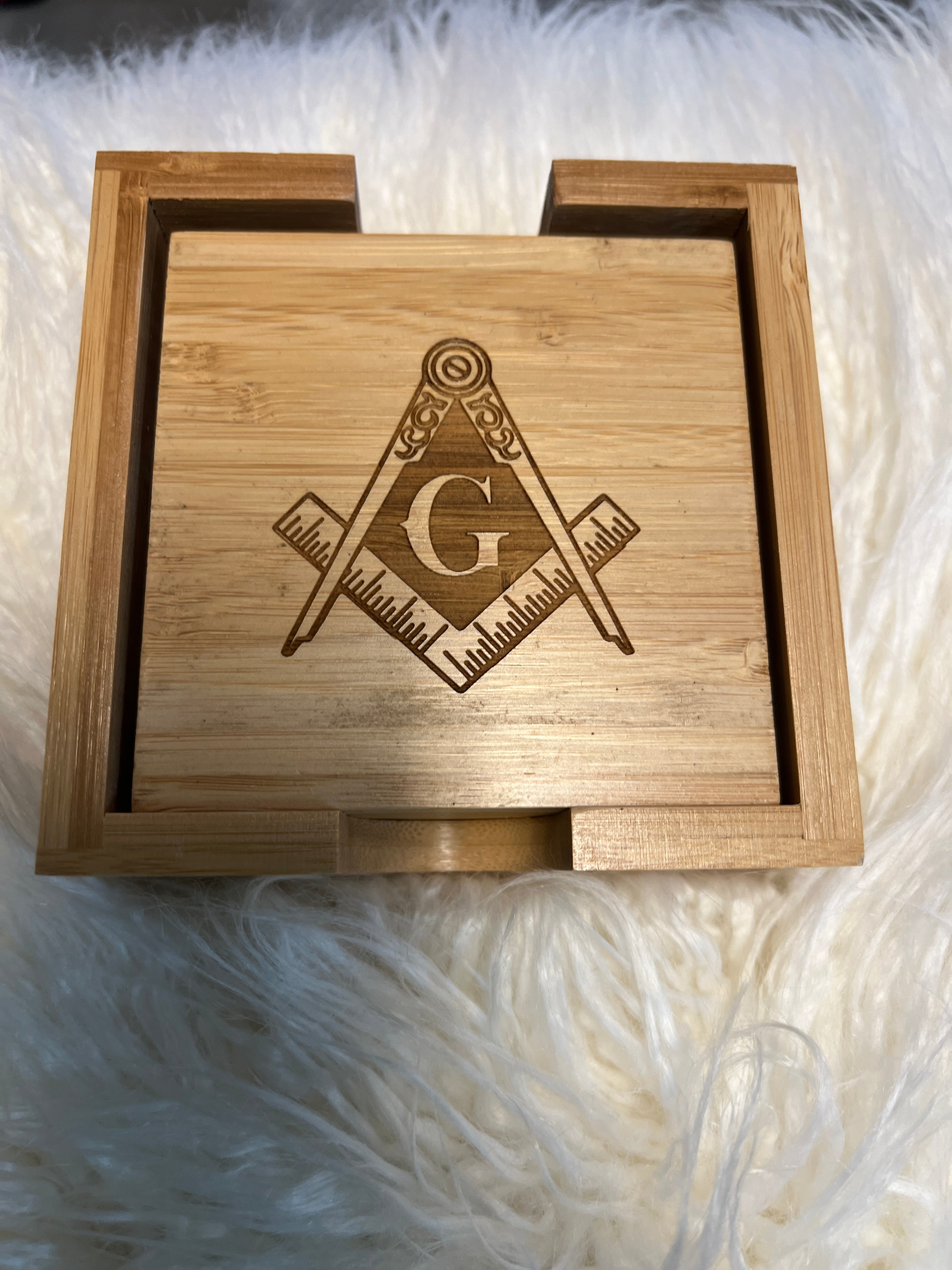 Mason Wood Coaster sets- 4pc