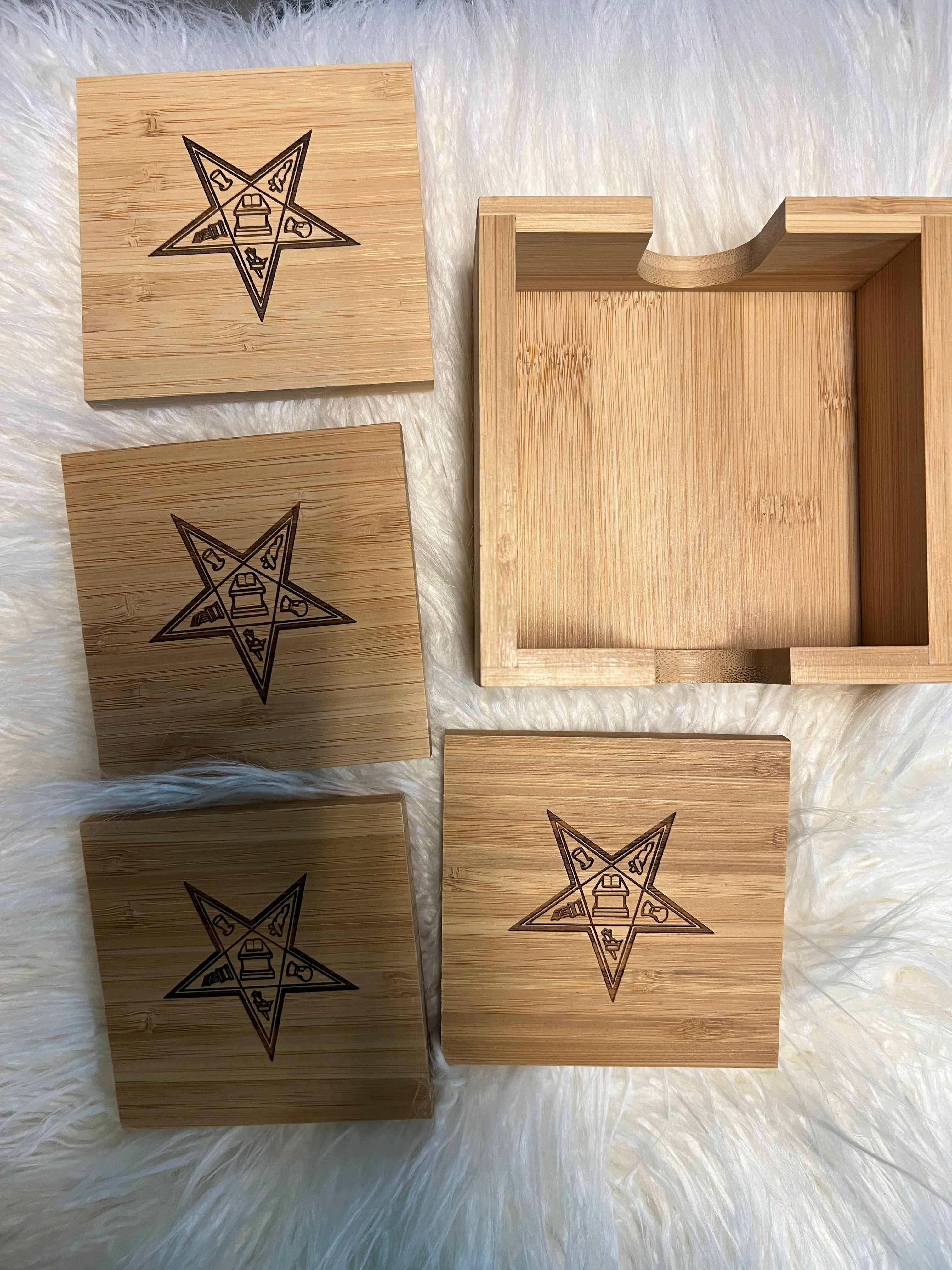 OES Wood Coaster sets- 4pc