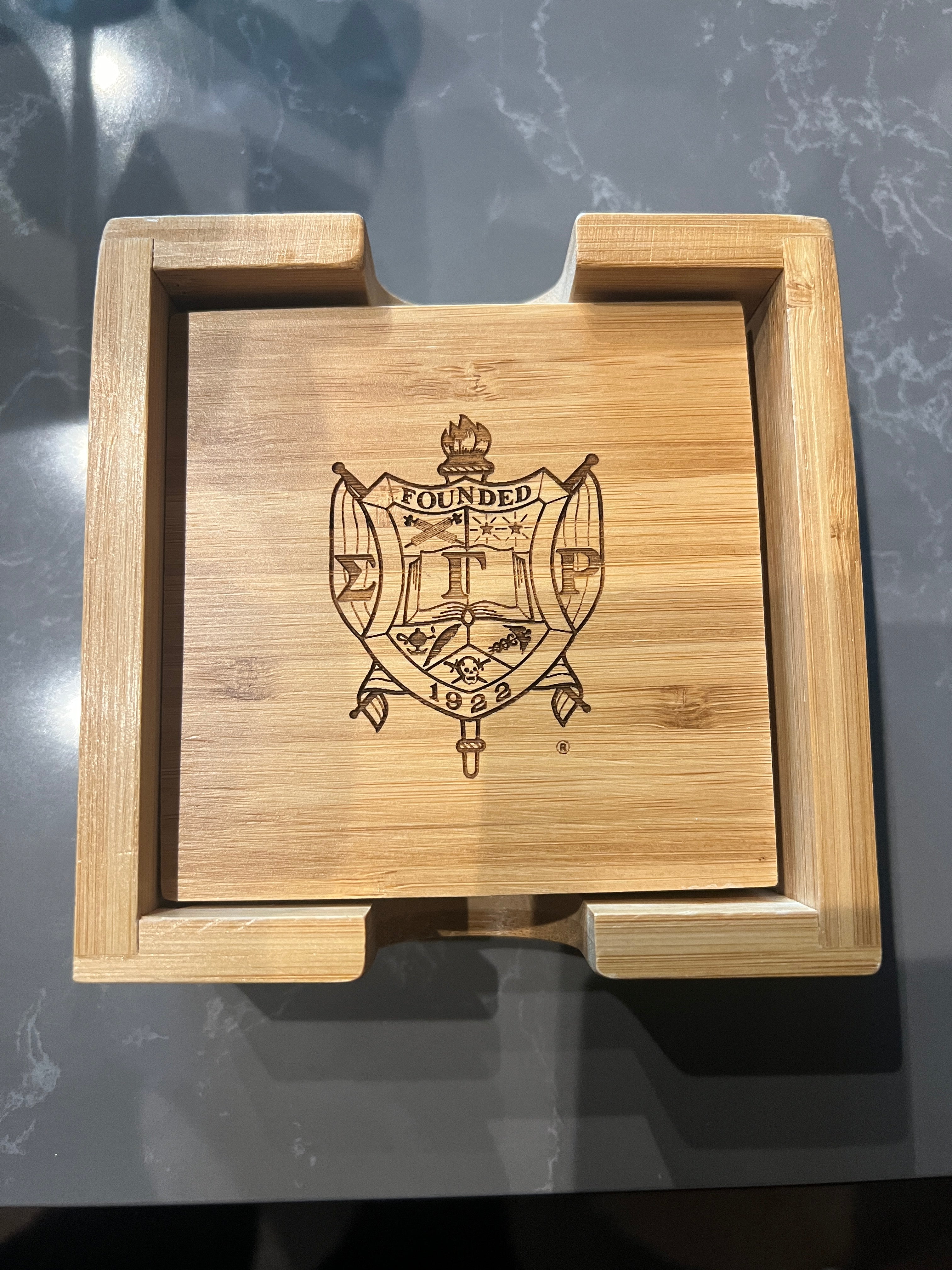 SGRHO Wood Coaster sets- 4pc