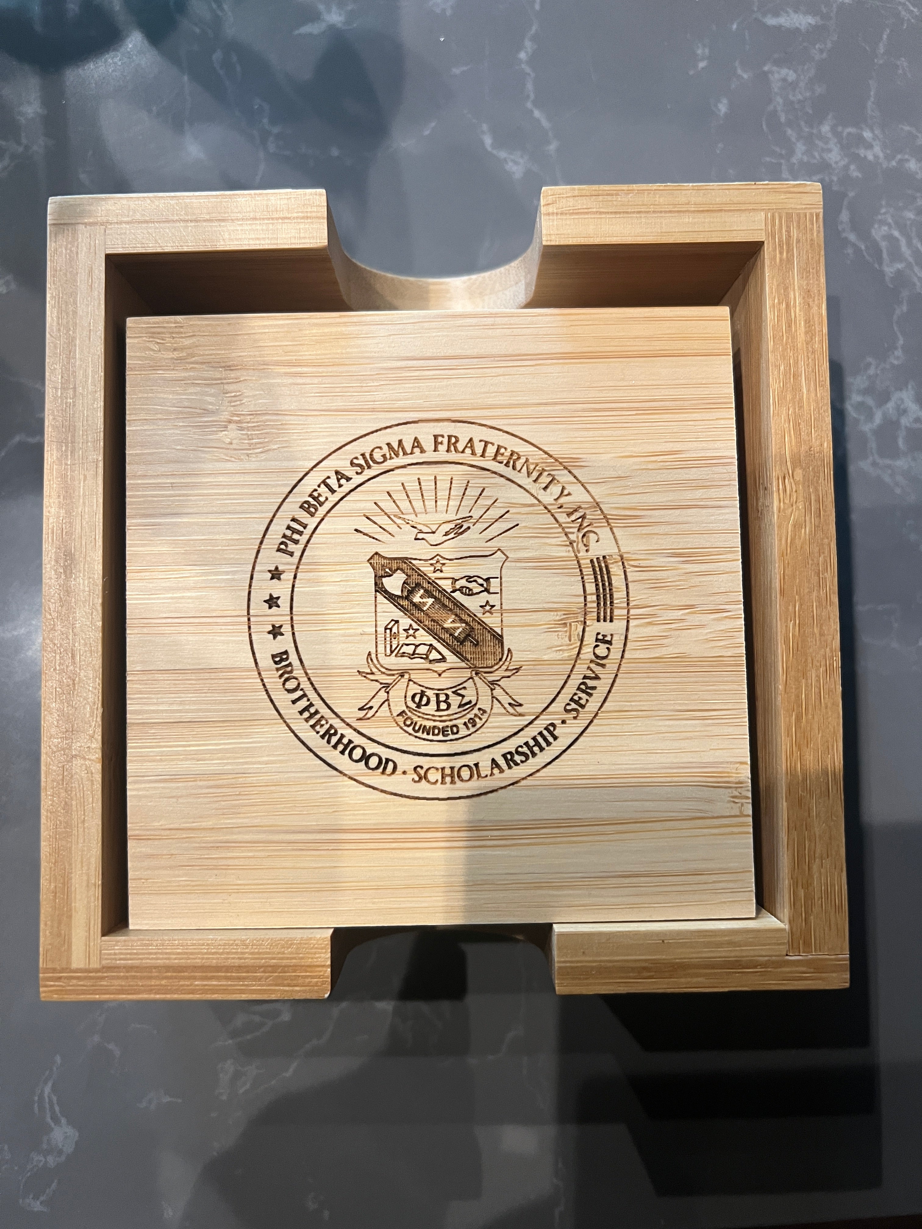 Sigma Wood Coaster sets- 4pc