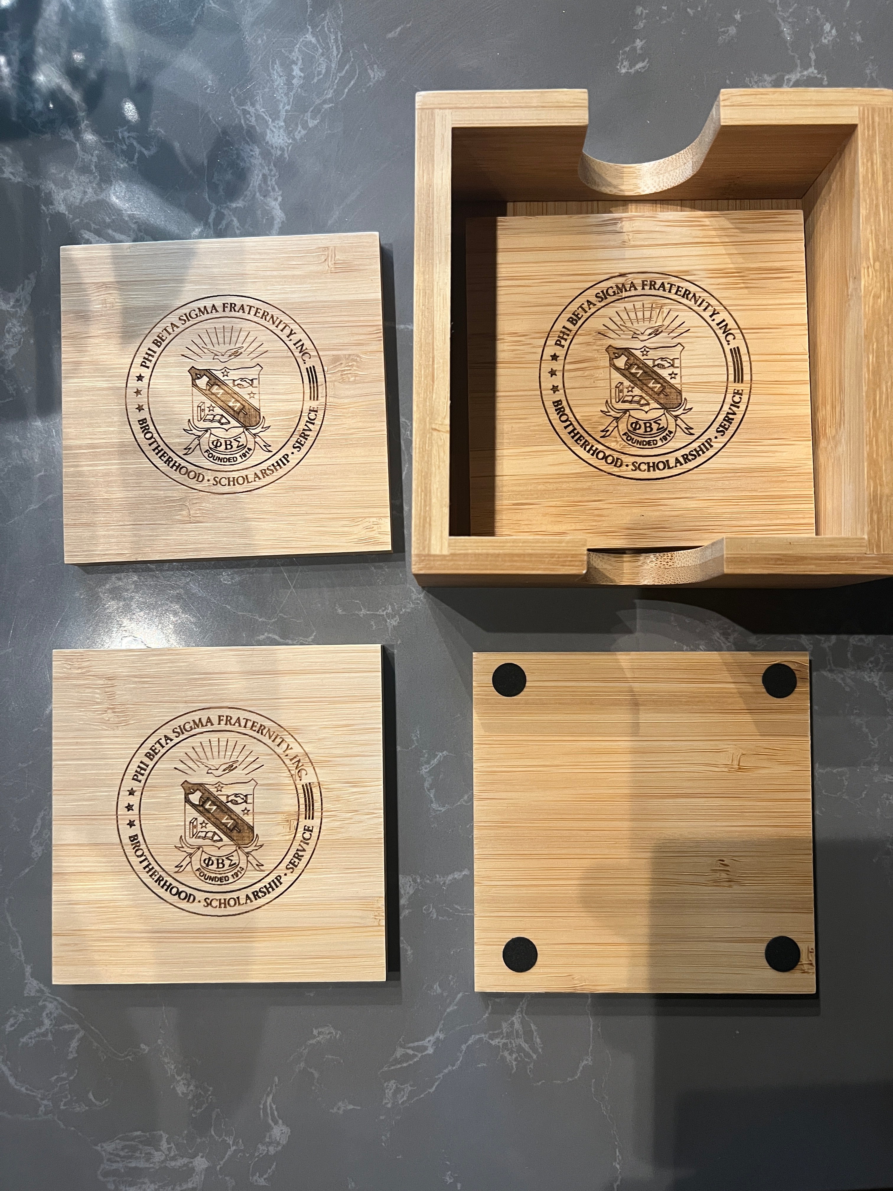 Sigma Wood Coaster sets- 4pc