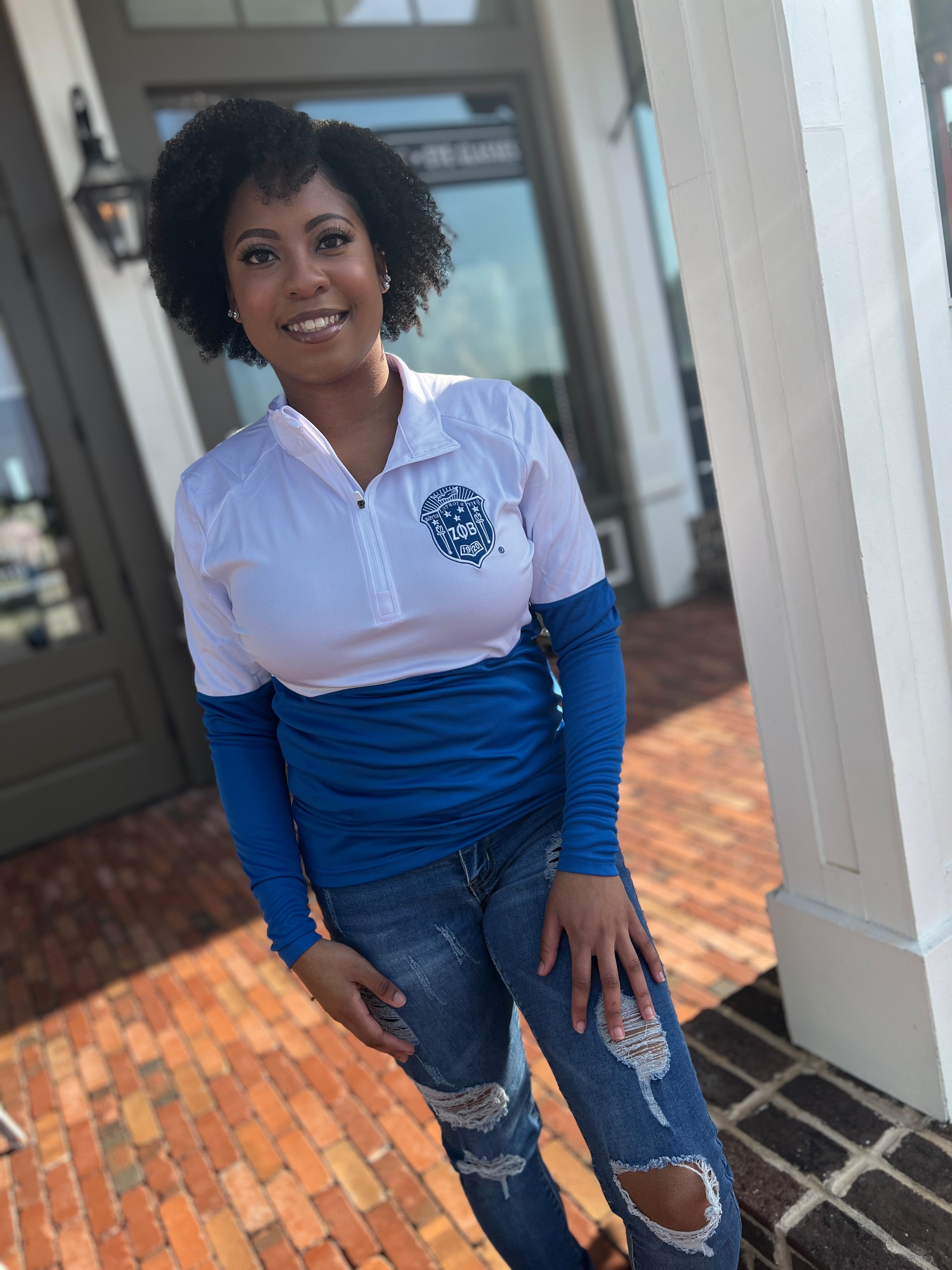 Zeta Quarter Zip Pullover-Final sale. No exchanges or refunds