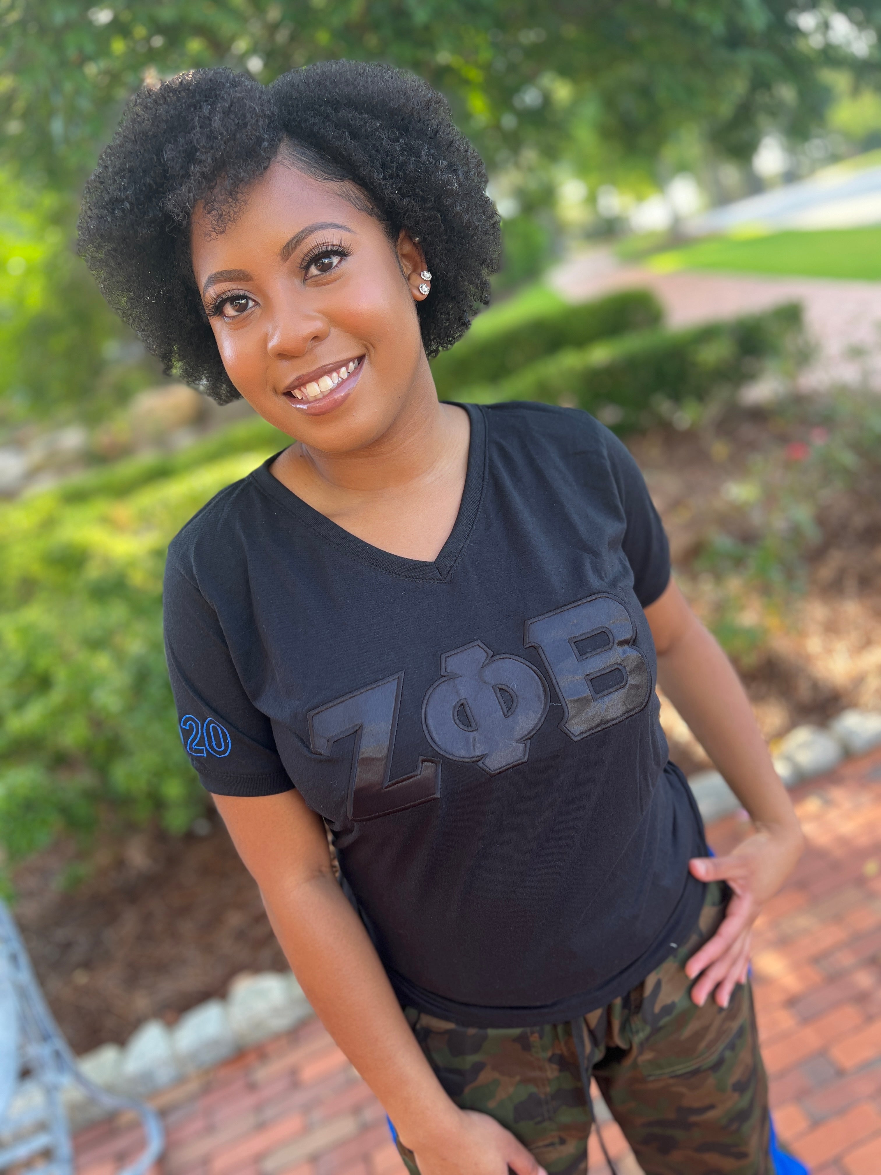 Zeta Blackout V Neck Tee