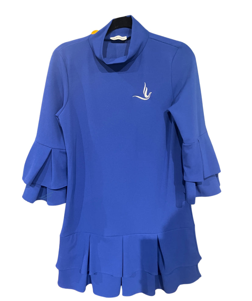 Zeta Mock Neck Dove Dress