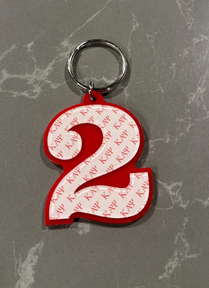 Kappa Numbered Key Ring
