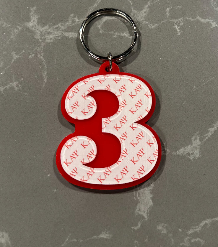 Kappa Numbered Key Ring