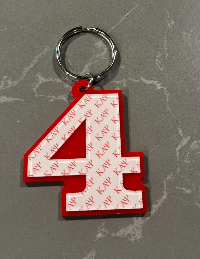 Kappa Numbered Key Ring