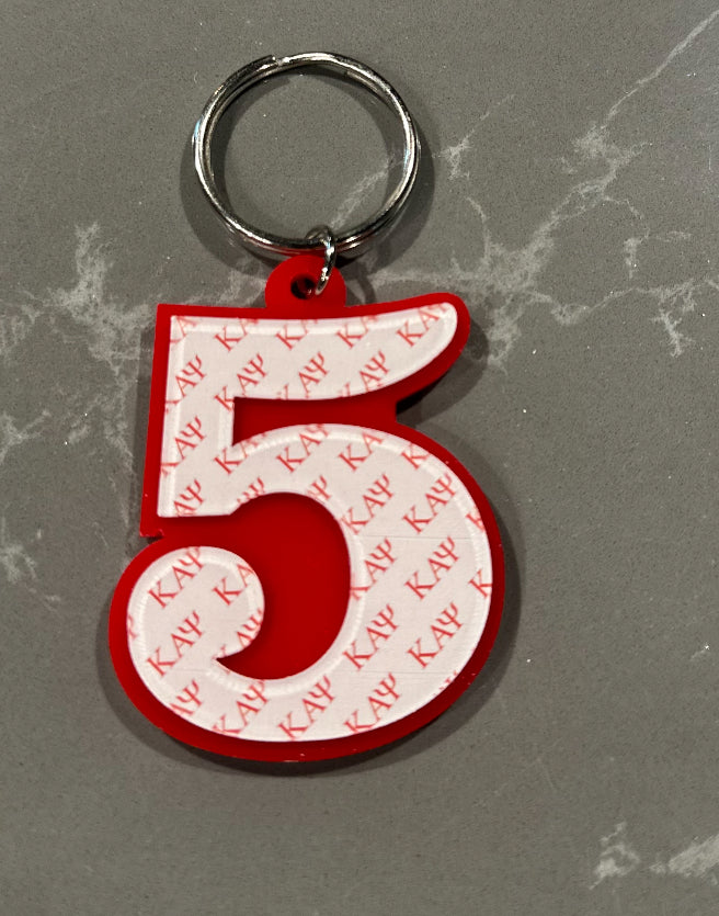 Kappa Numbered Key Ring