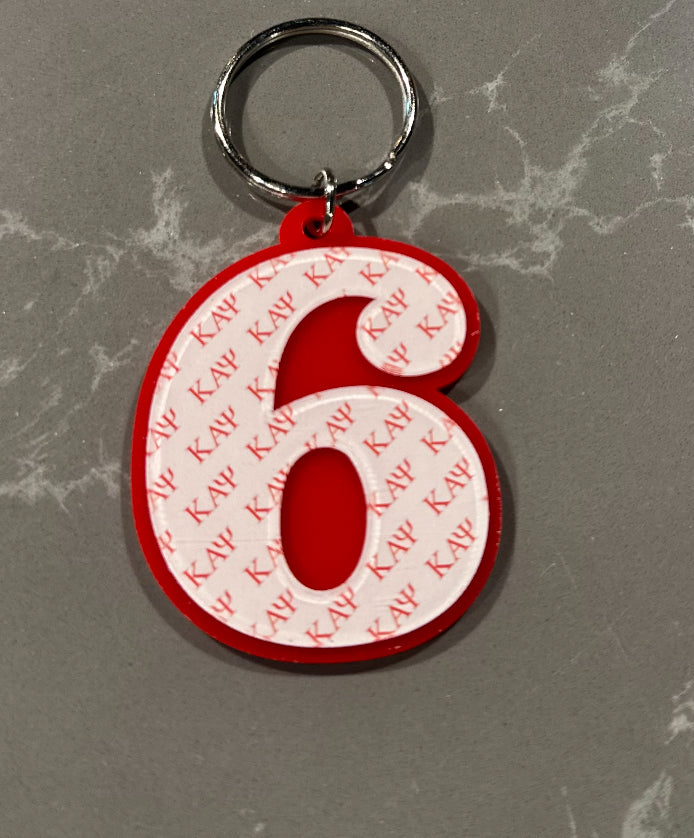 Kappa Numbered Key Ring