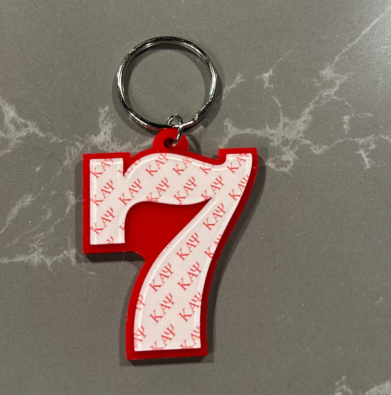 Kappa Numbered Key Ring