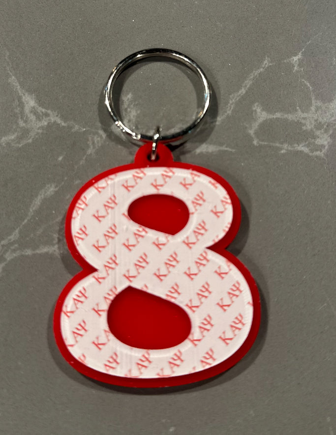Kappa Numbered Key Ring