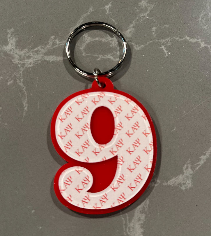Kappa Numbered Key Ring