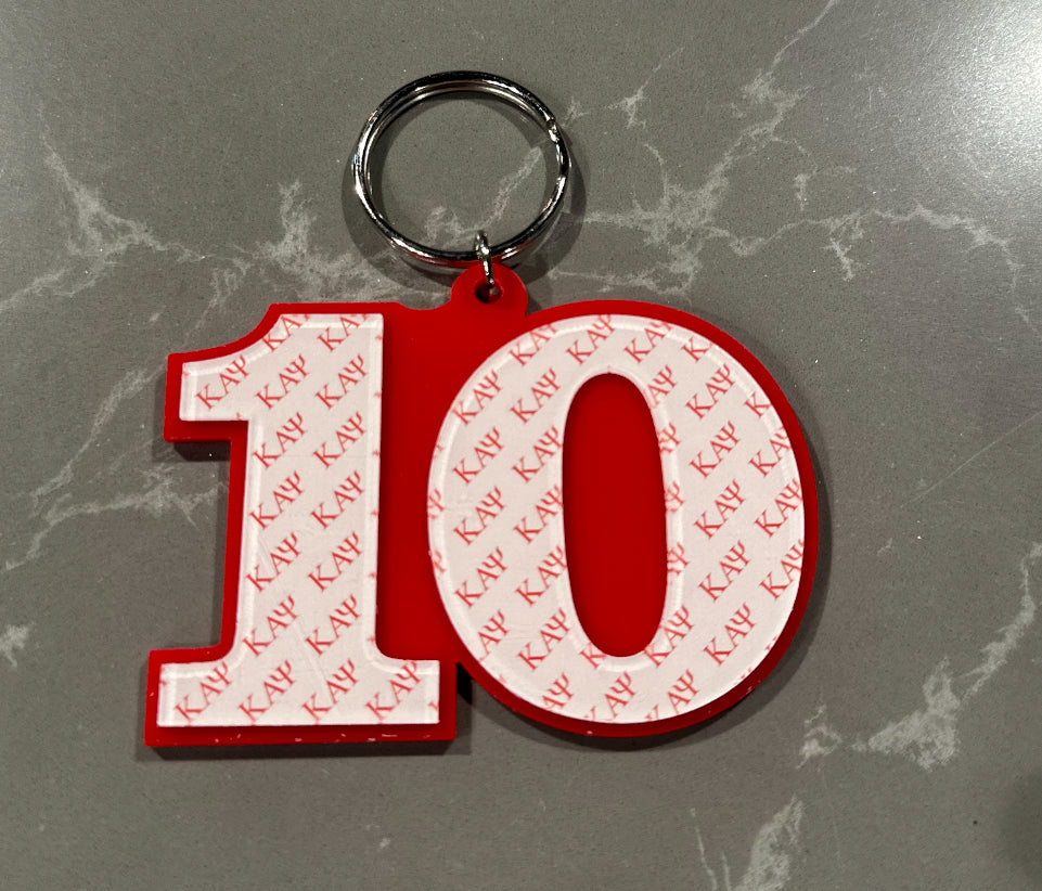 Kappa Numbered Key Ring