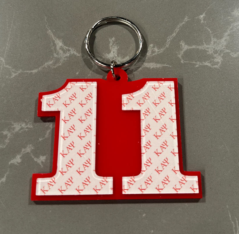Kappa Numbered Key Ring