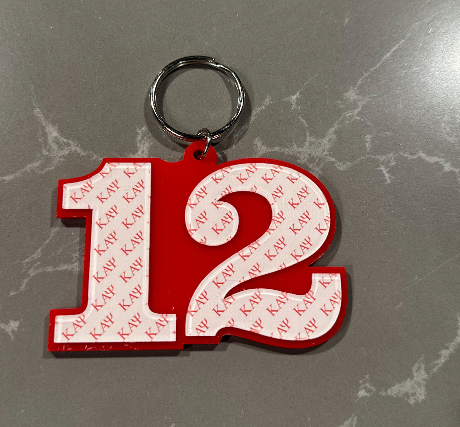 Kappa Numbered Key Ring
